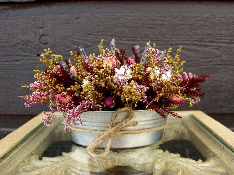 Centrotavola fiori secchi - Fiori secchi - Centrotavola con fiori secchi